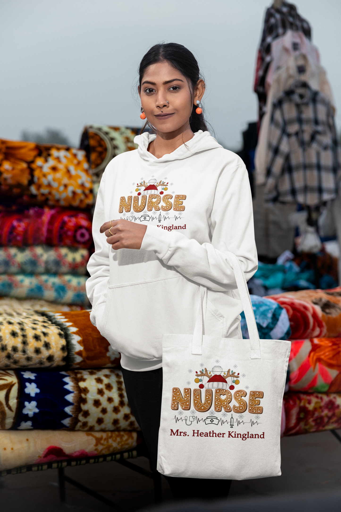 Christmas Personalize Nurse Sweatshirt, Hoodie