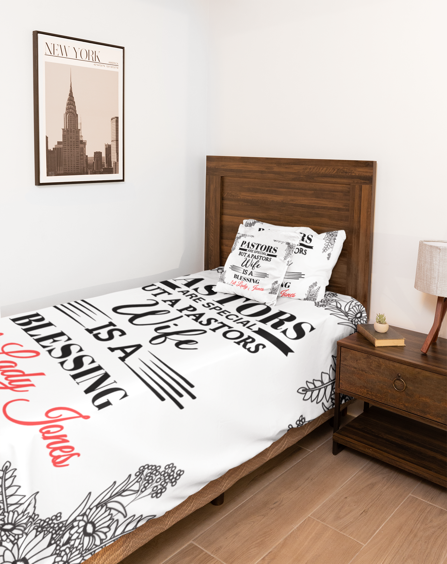 Personalized Pastor Wife Fleece Plush & Mink Sherpa Blanket