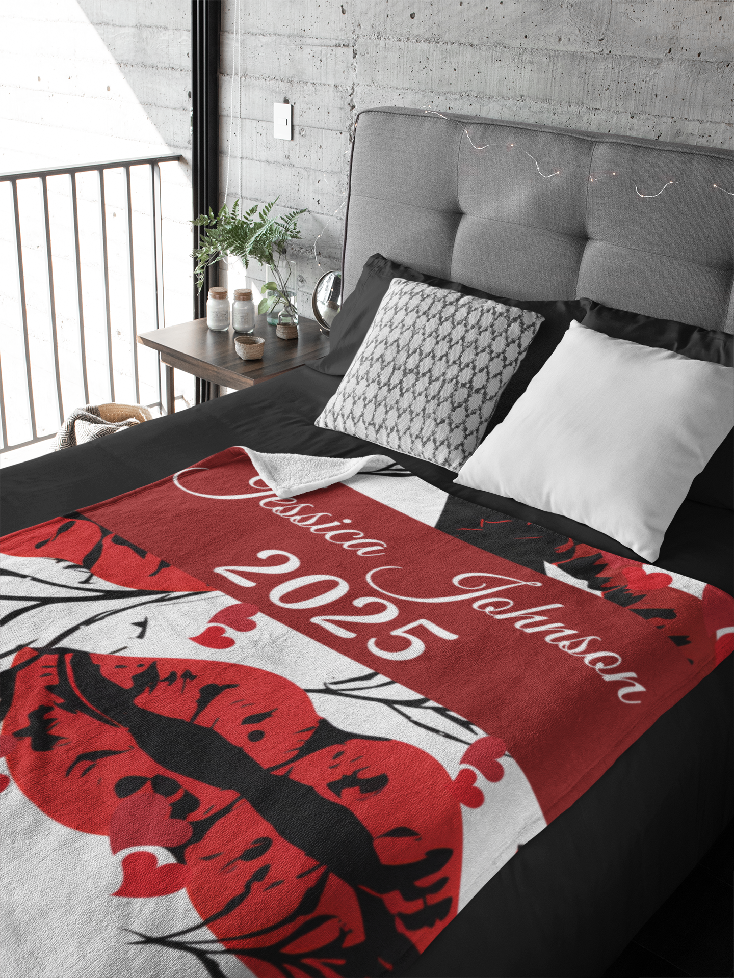 Personalized Kiss Me Valentine Blankets