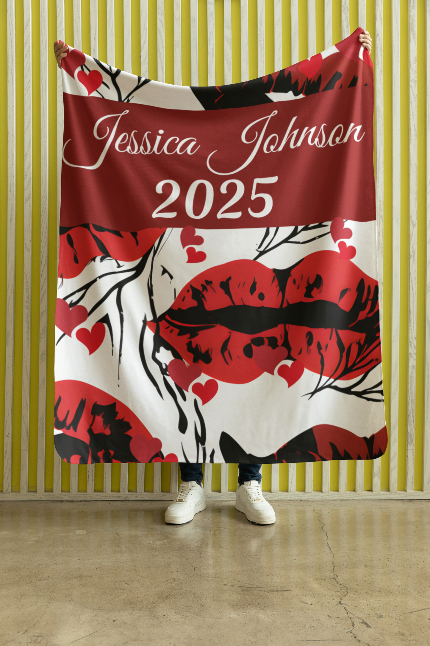 Personalized Kiss Me Valentine Blankets
