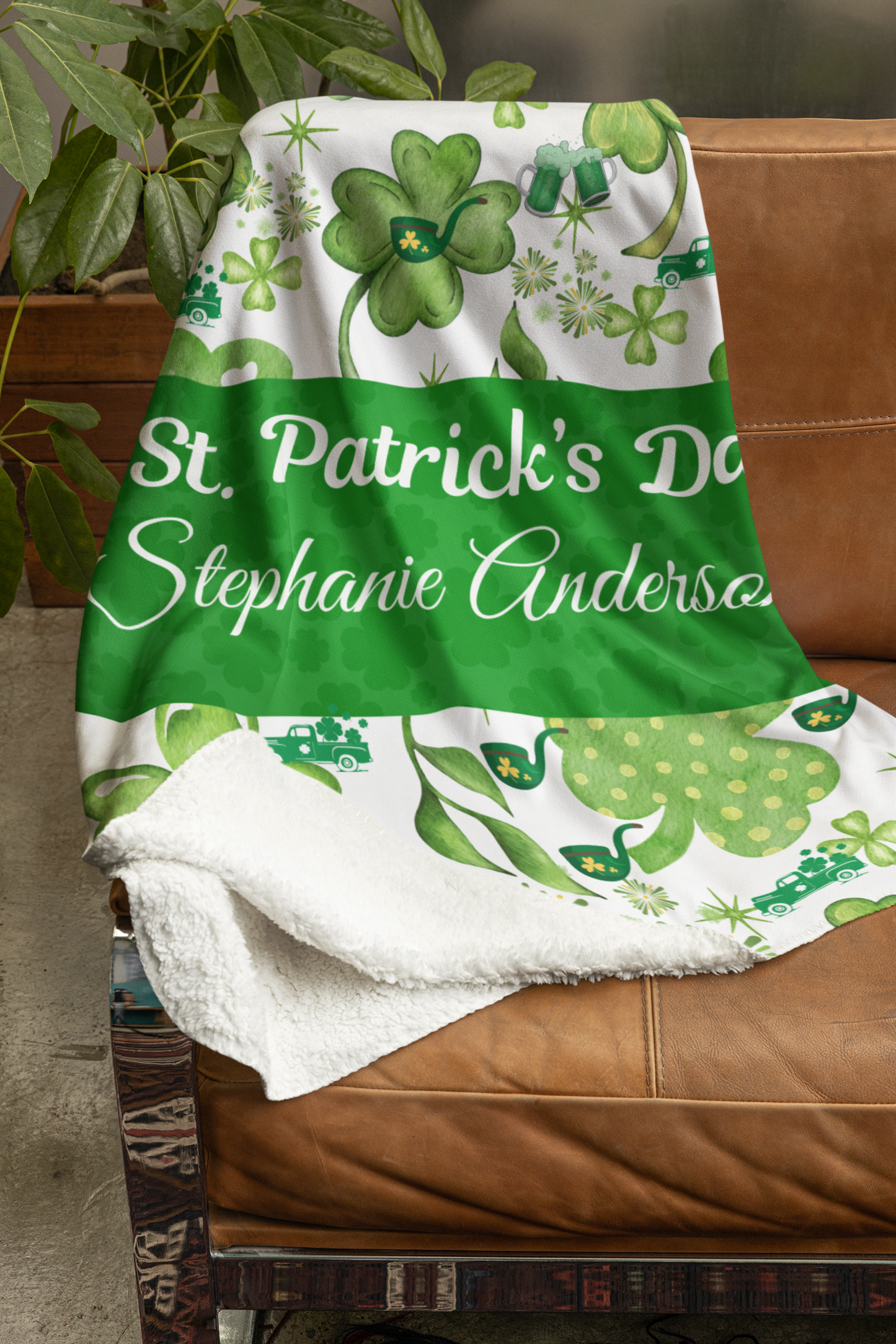 Personalized St. Patrick Plush Fleece Blanket - 50x60 & 60X80,