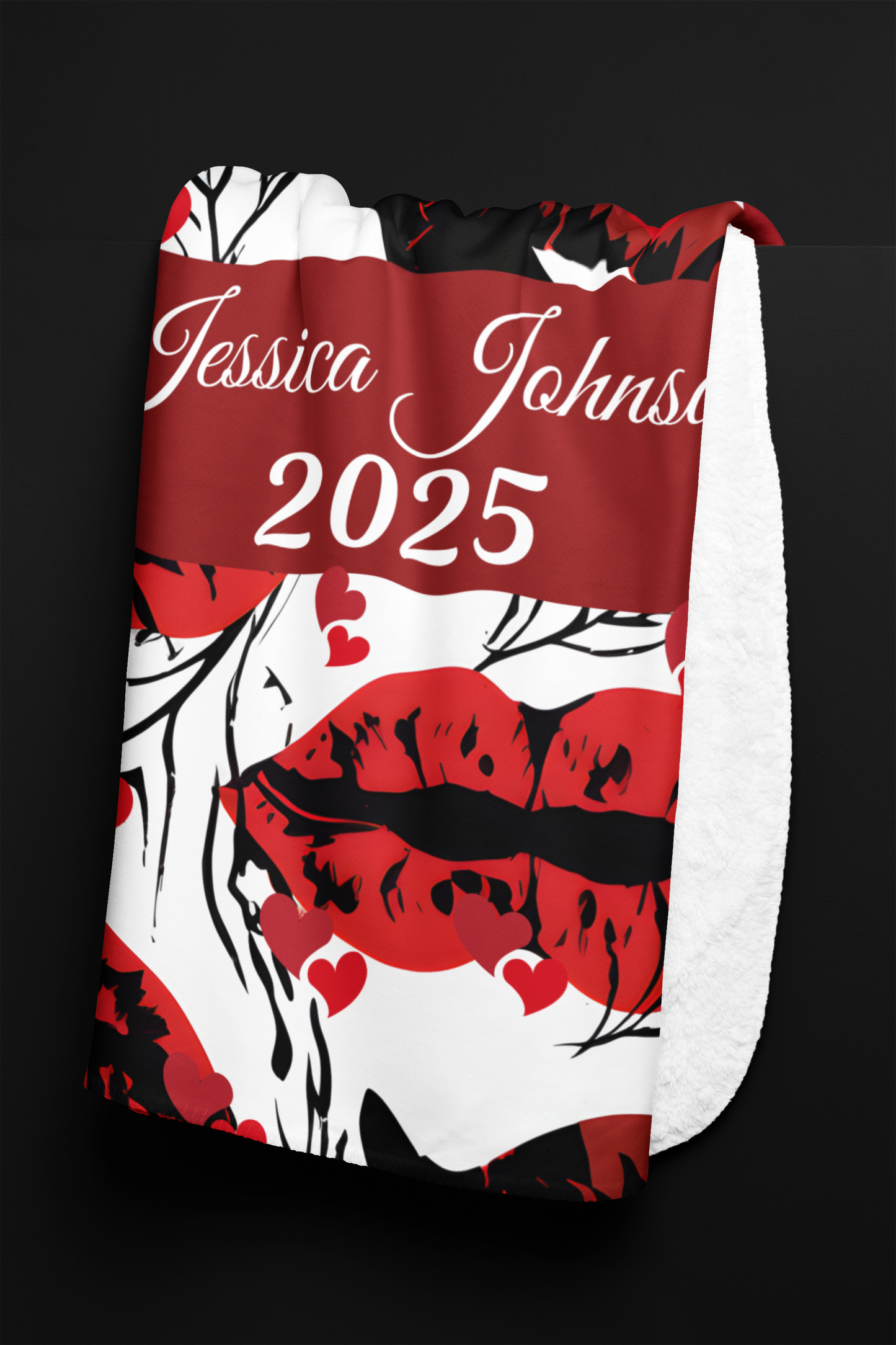 Personalized Kiss Me Valentine Blankets