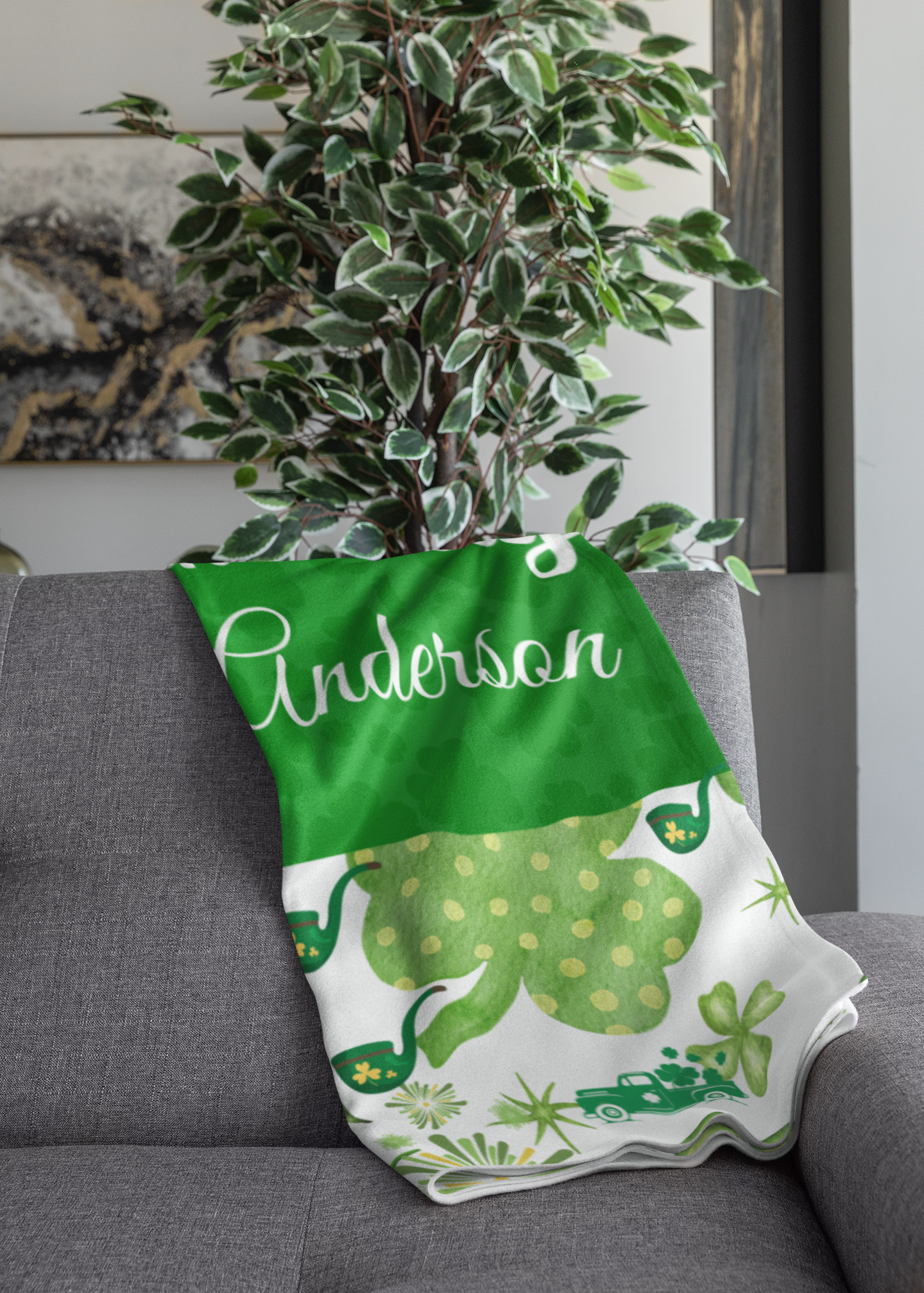 Personalized St. Patrick Plush Fleece Blanket - 50x60 & 60X80,