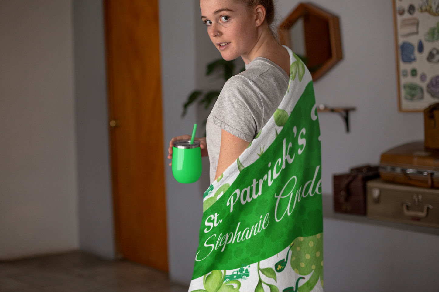 Personalized St. Patrick Plush Fleece Blanket - 50x60 & 60X80,