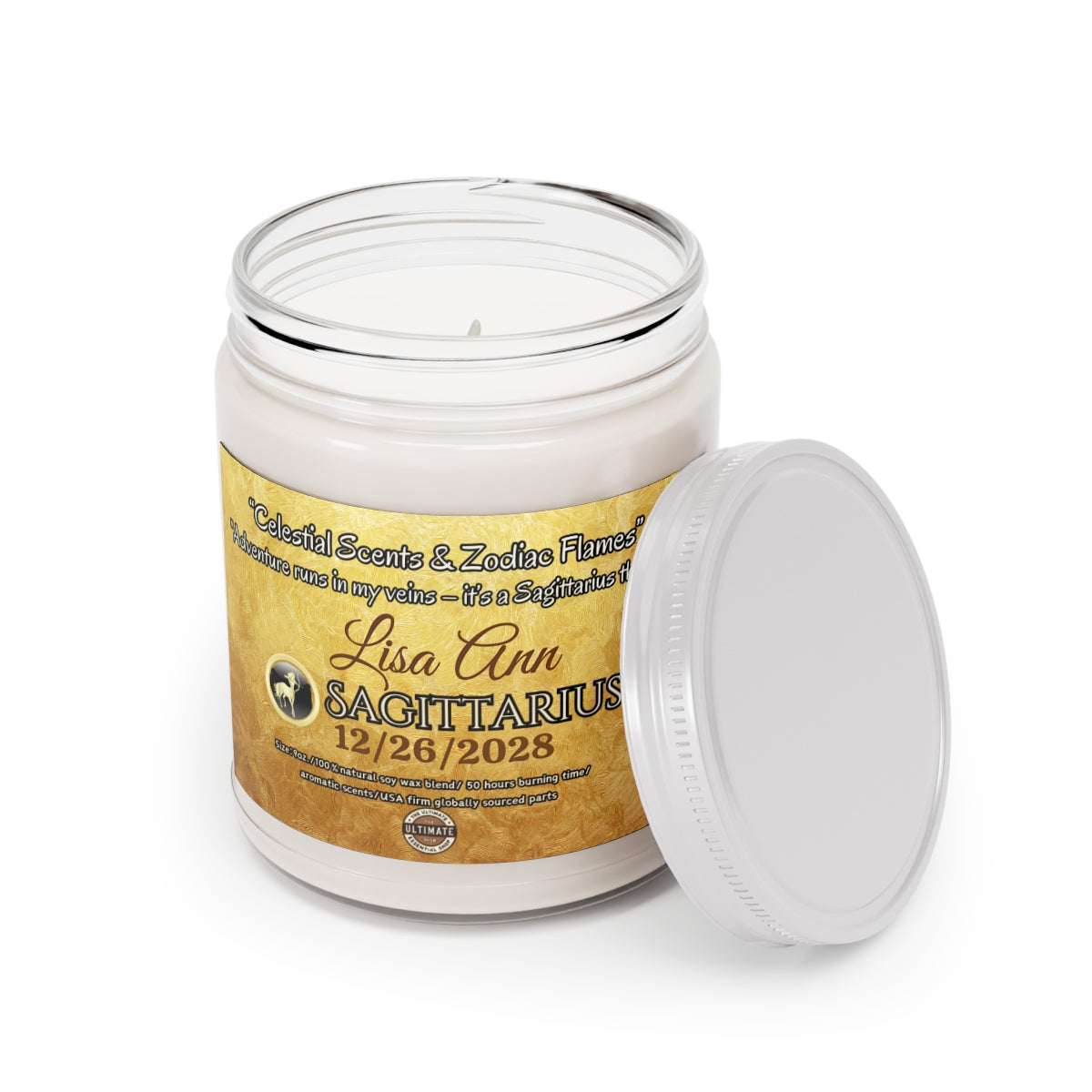 Personalize Sagittarius Scented Candles, 9oz