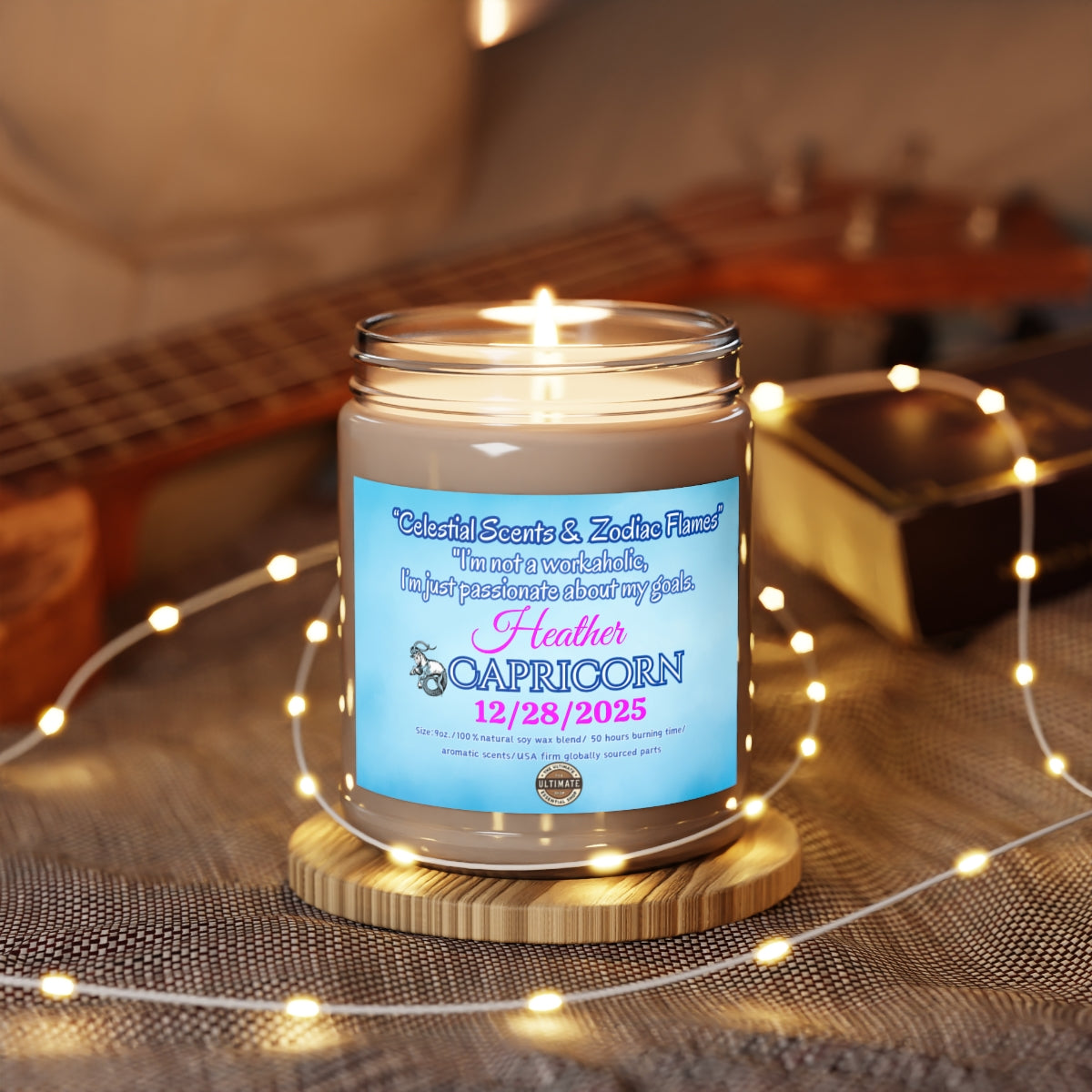 Personalized Capricorn Scented Candles, 9oz