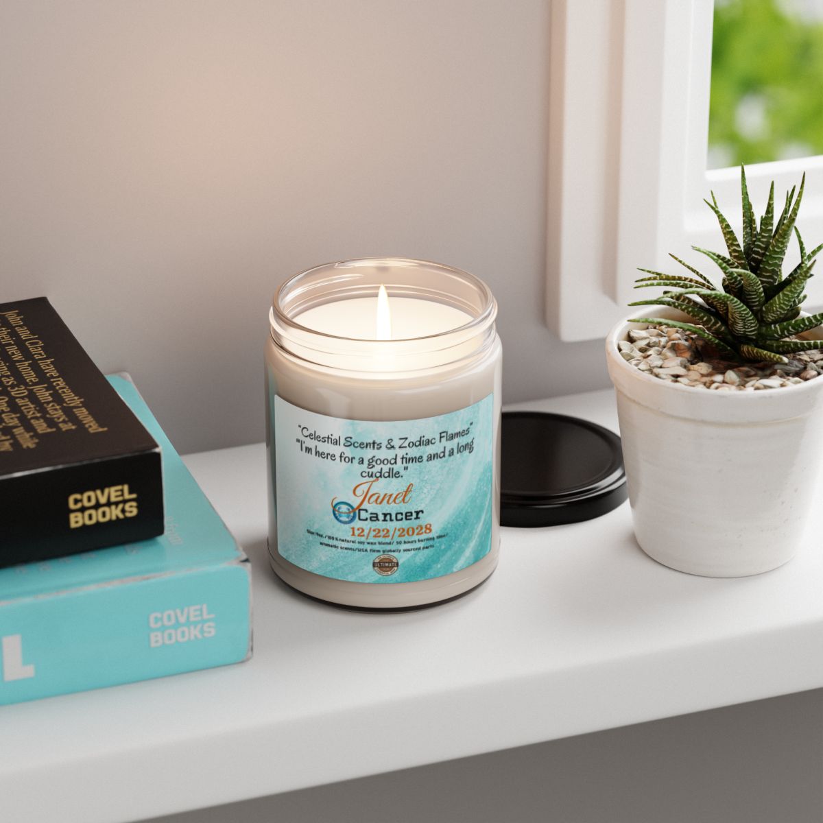 Personalized Cancer Scented Soy Candle, 9oz