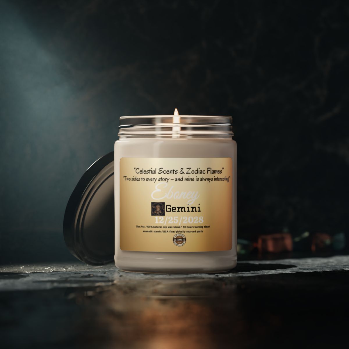 Personalized Gemini Scented Soy Candle, 9oz