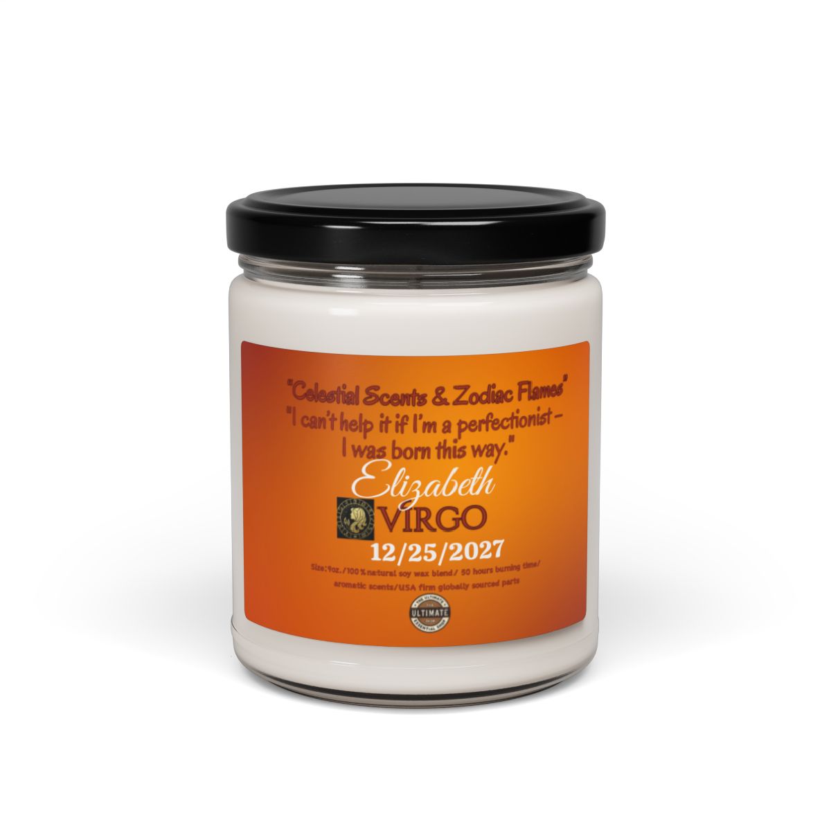 Personalization Virgo Scented Soy Candle, 9oz