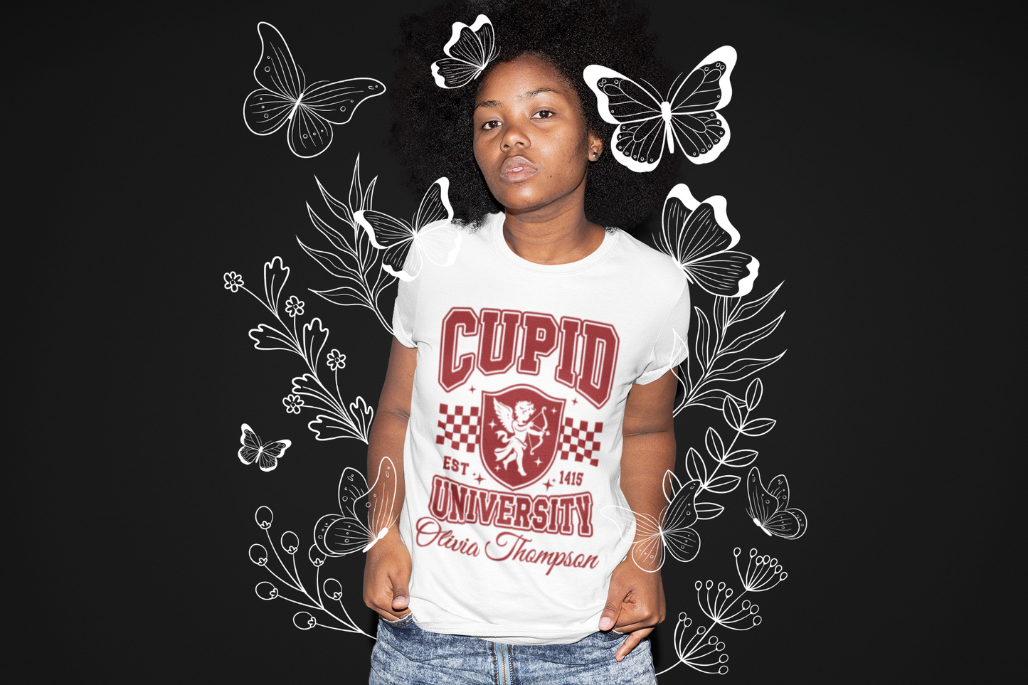 Personalized Cupid University T-Shirt & Sweatshirt
