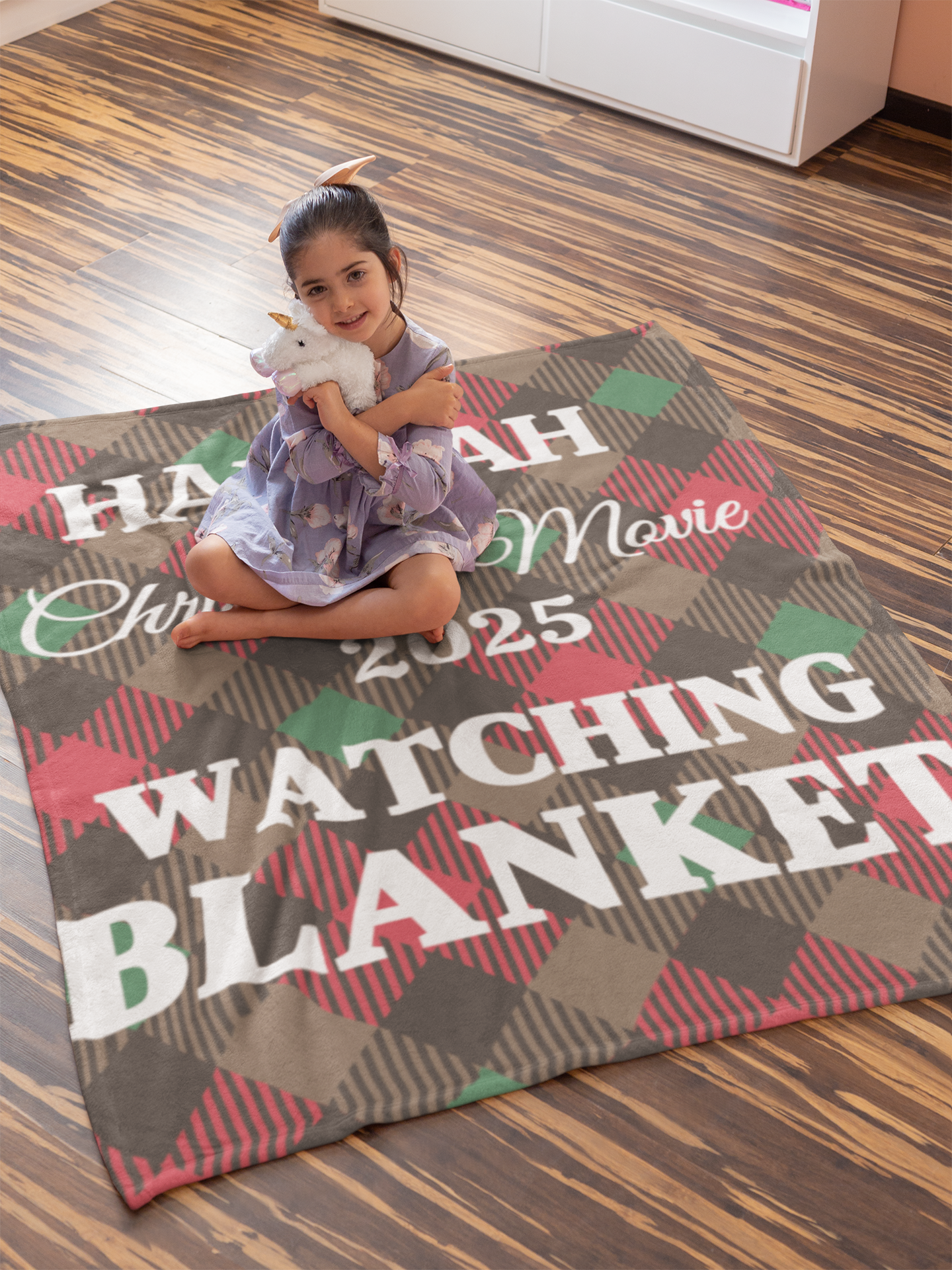 Personalized Christmas Movie Watching Blanket (3 Types)