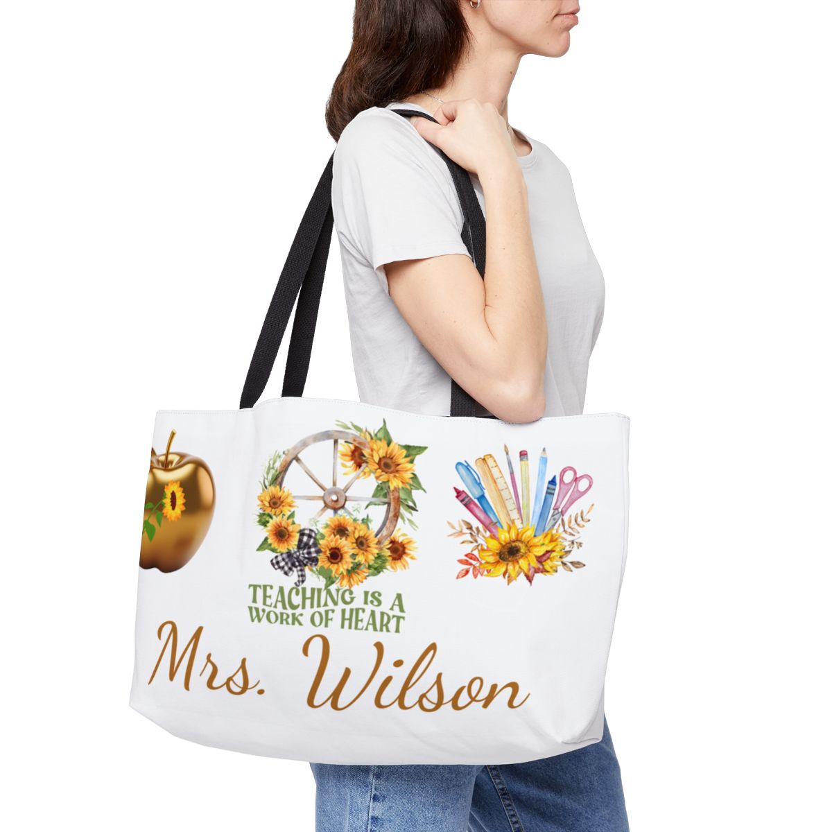 Personalization Teacher Tote Bag