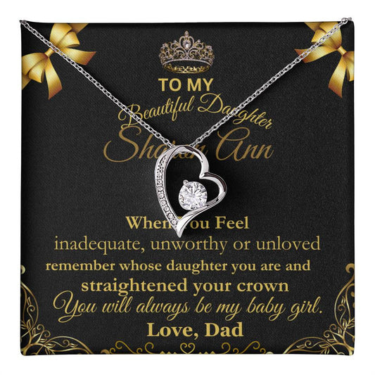 To My Beautiful Daughter Forever Love Necklace