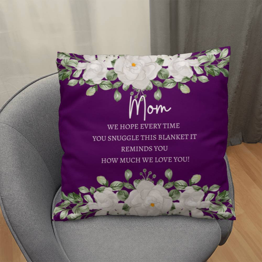 Mom Purple Large Square Pillow