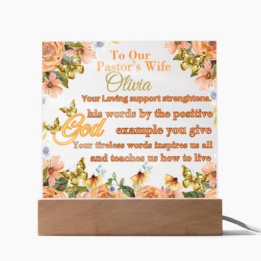 Pastor Wife Personalization Acrylic Square Plaque