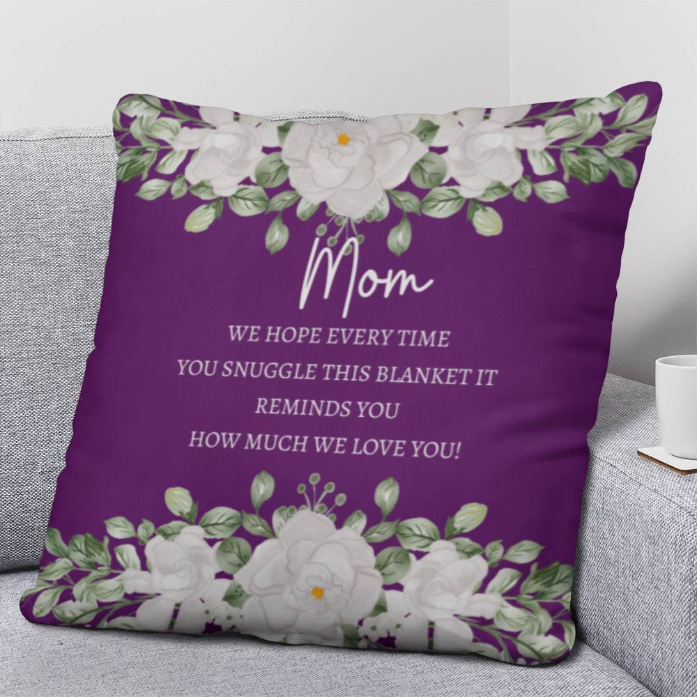 Mom Purple Large Square Pillow