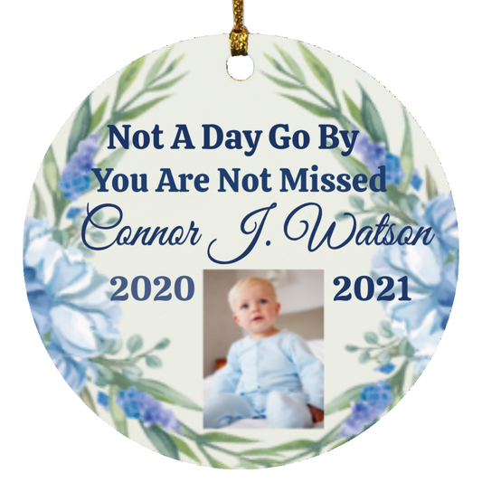 Memorial Personalized Christmas Circle Ornament