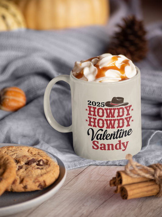 Personalized Howdy, Howdy Valentine Mug- 2025