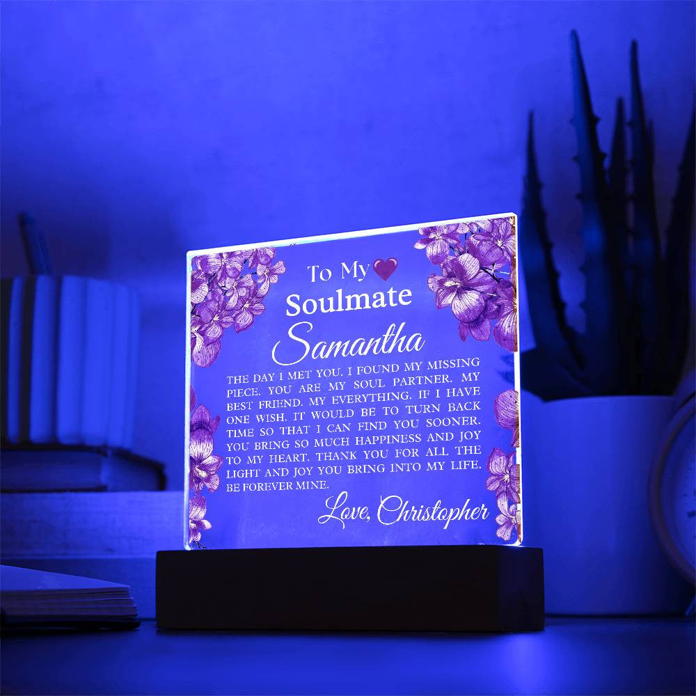 Personalized Soulmate Acrylic Square Plaque