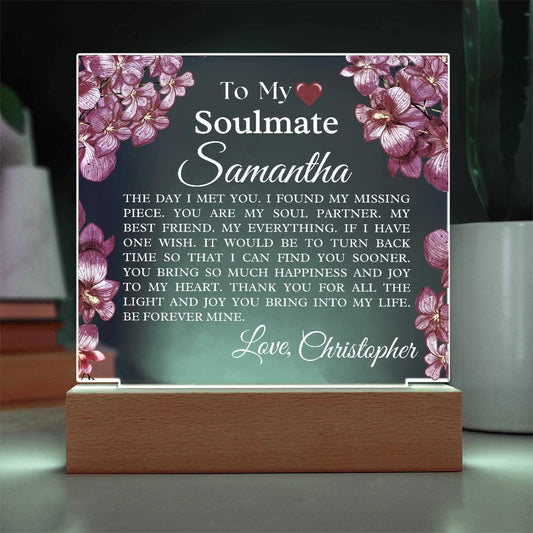 Personalized Soulmate Acrylic Square Plaque