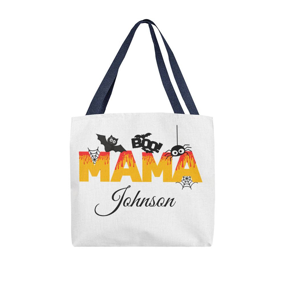 Personalized Halloween MAMA Canvas Tote Bag