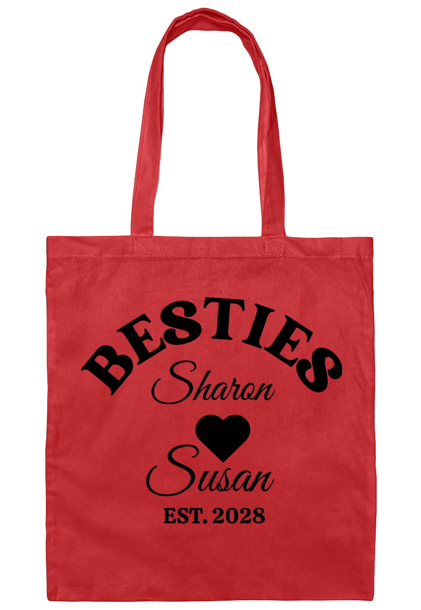 Personalized Besties Canvas Tote Bag