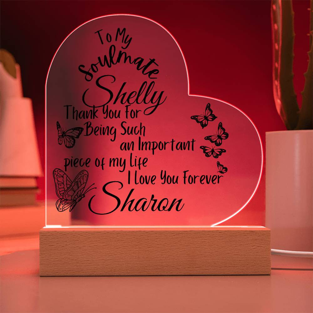 Personalize Soulmate Acrylic Heart Plaque