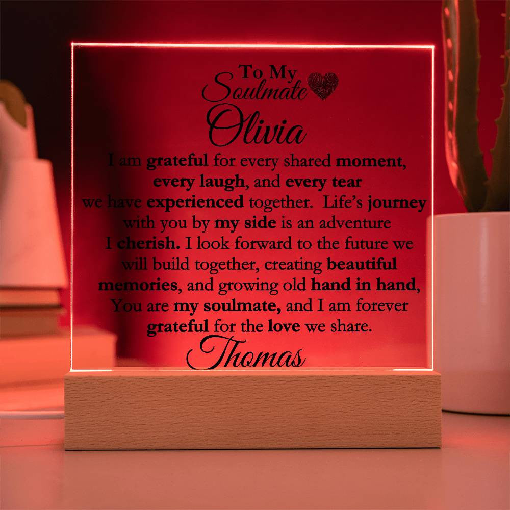 Personalized Soulmate Acrylic Square Plaque