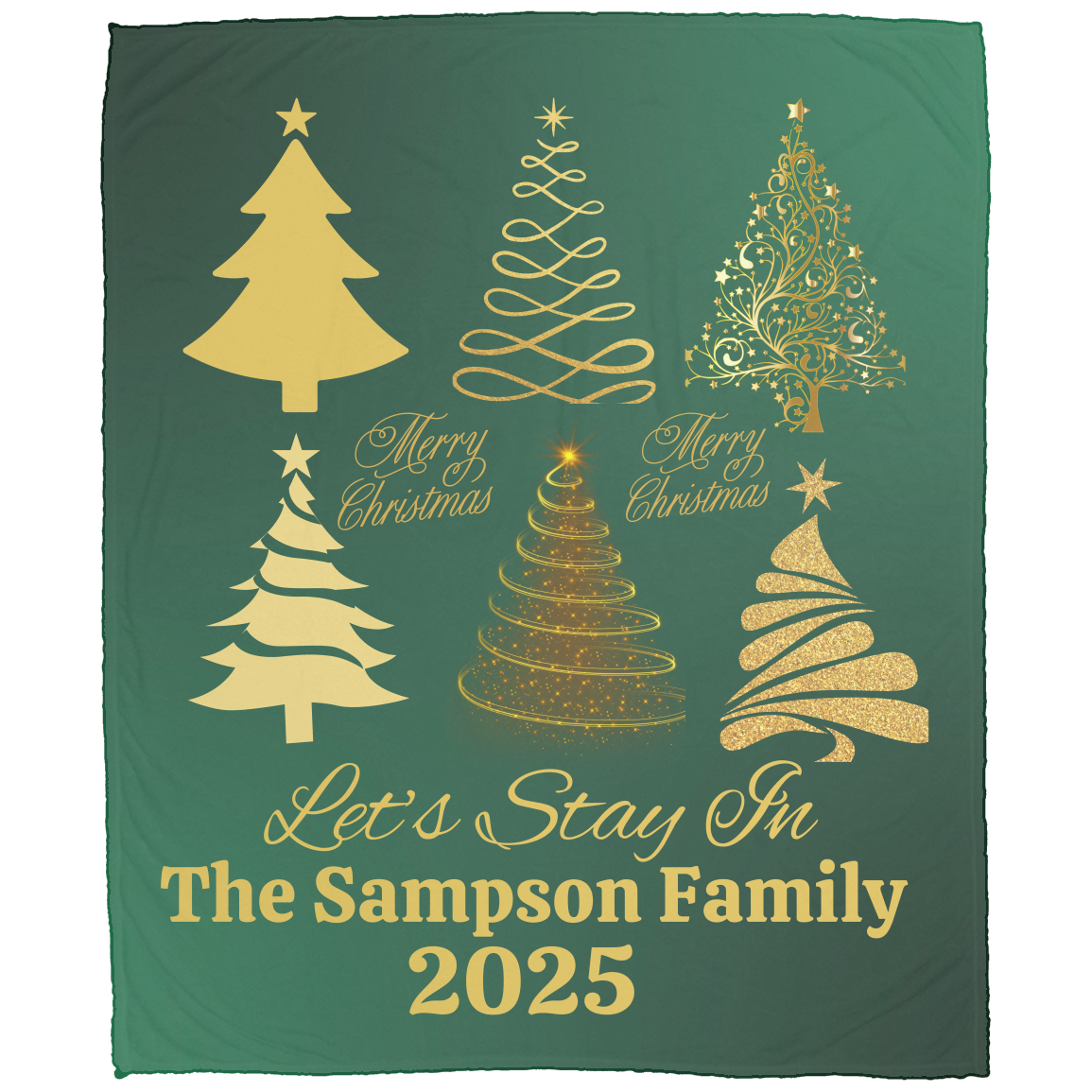 Personalize Christmas Tree  Family Blanket (3 types)