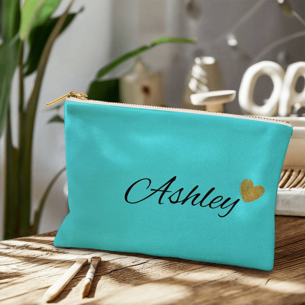 Personalized Large Cosmetic  Bag Fabric Zippered