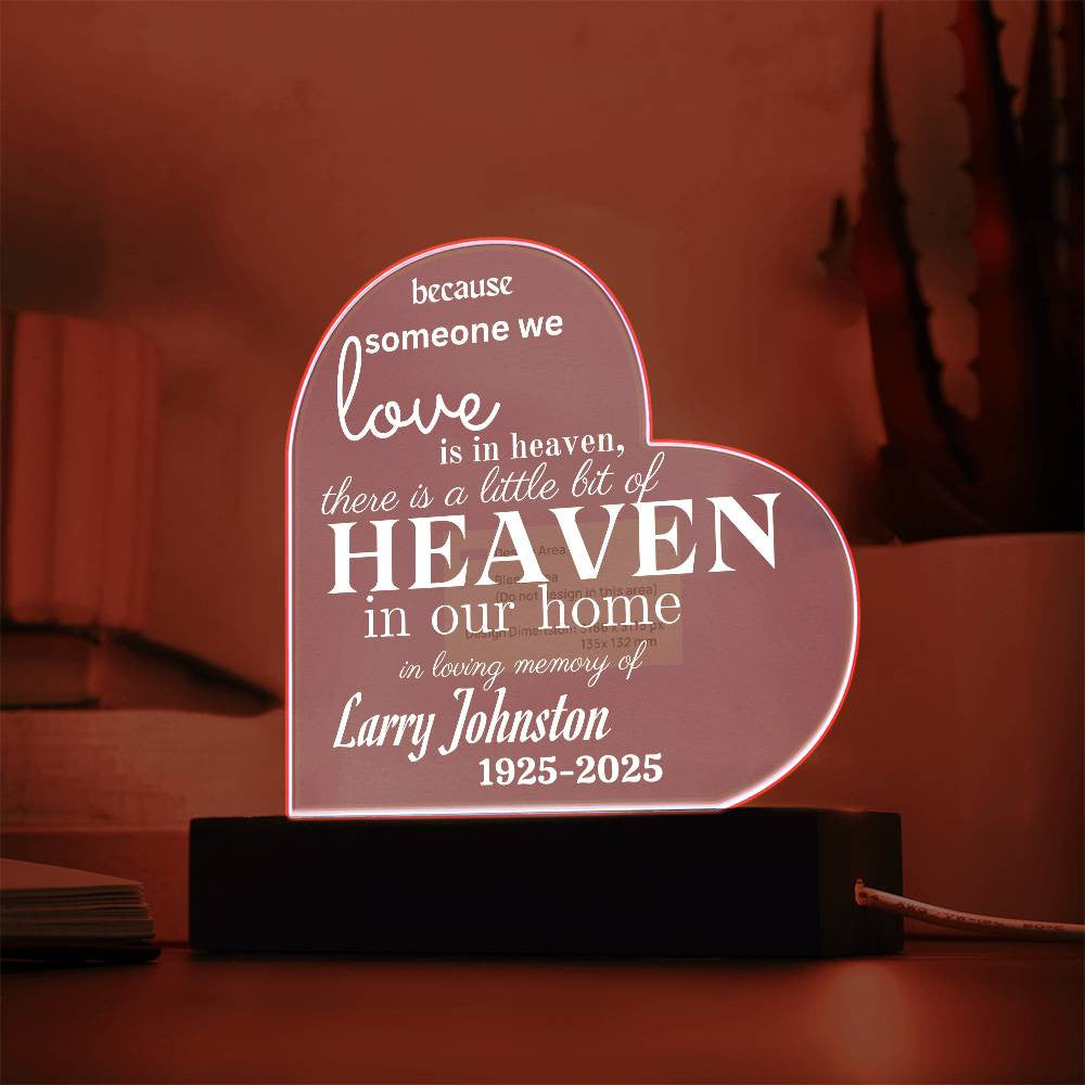 Personalized Acrylic Heart Plaque with LED Lights