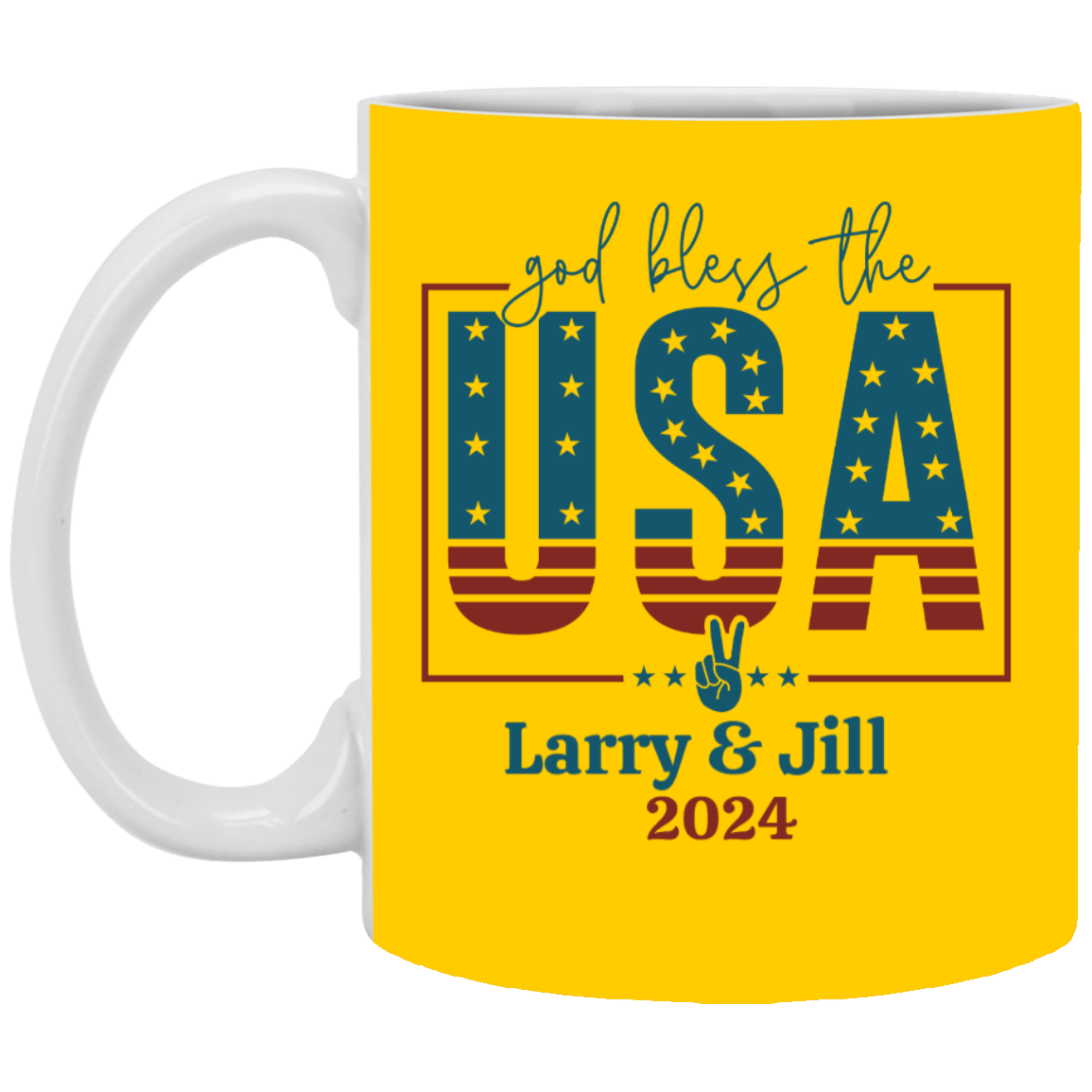 Personalize God Bless The USA 11 oz.  Mug