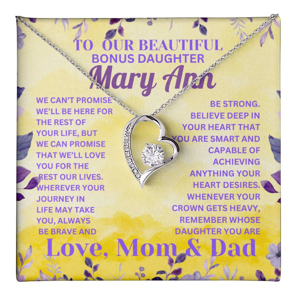 To Our Bonus Daughter Personalization Forever Love Necklace