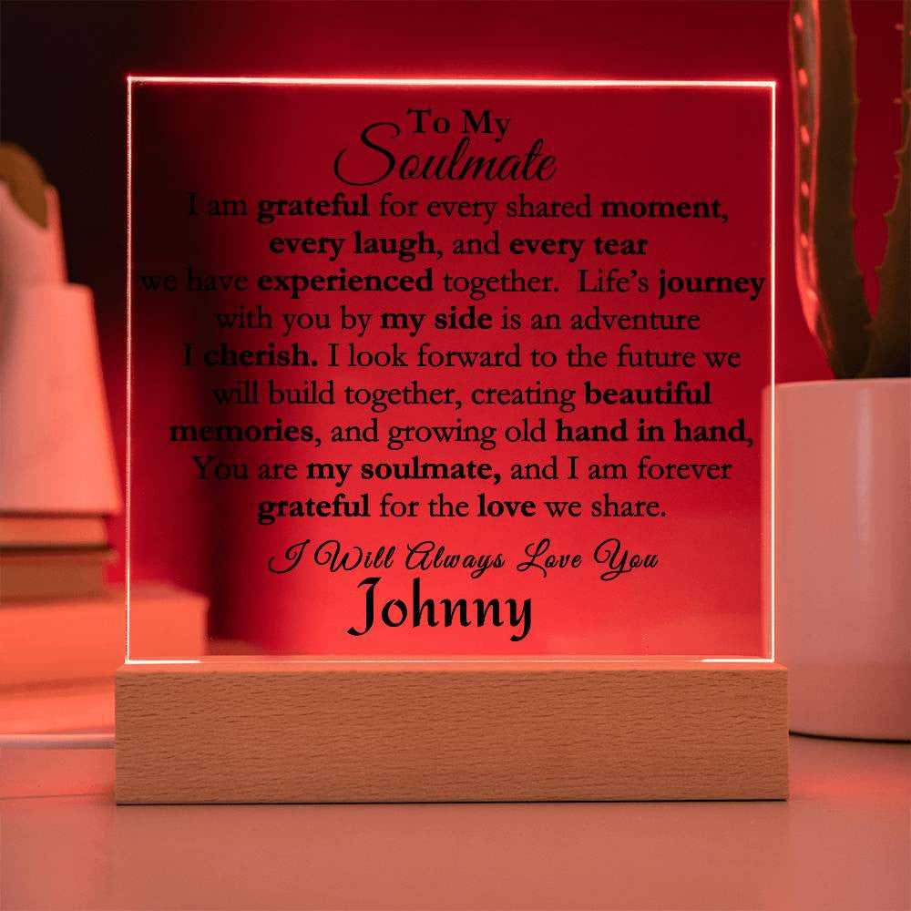 Personalized Acrylic  LED Square Plaque