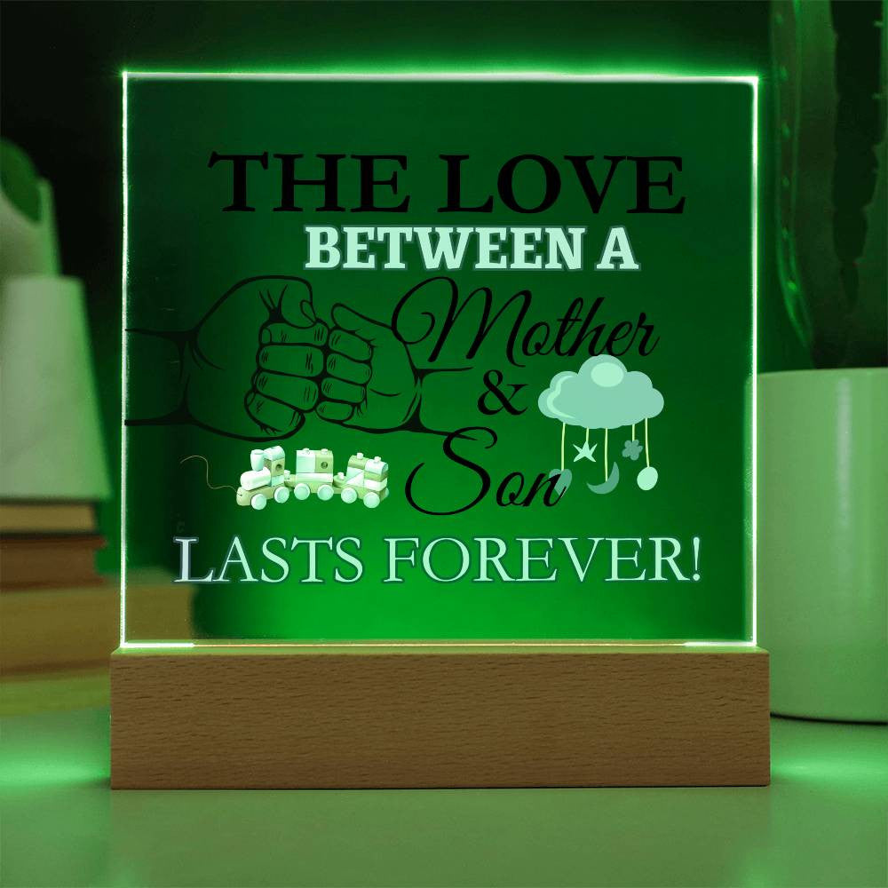 The Love Between A Mother and Son Acrylic Square Plaque