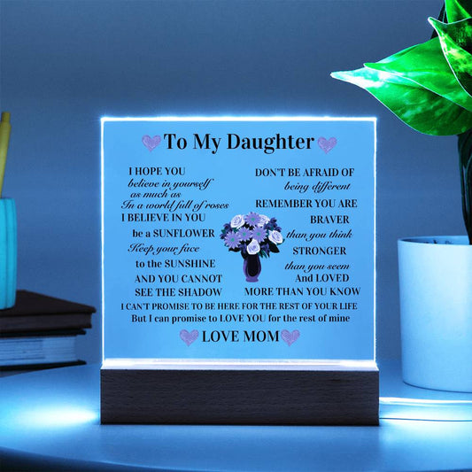 To My Daughter Acrylic Square Plaque