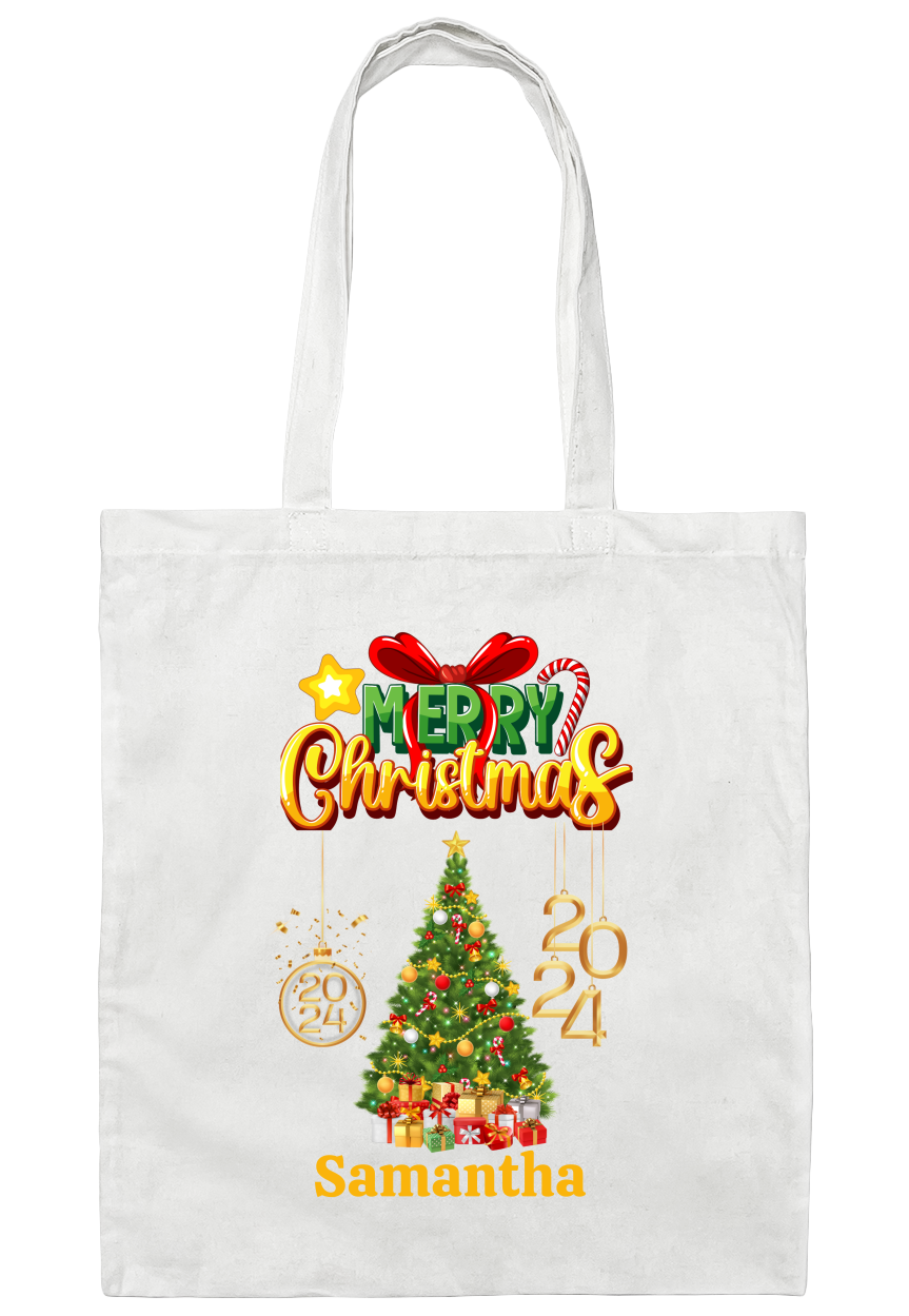 Personalized Christmas 2024 Tote Bag