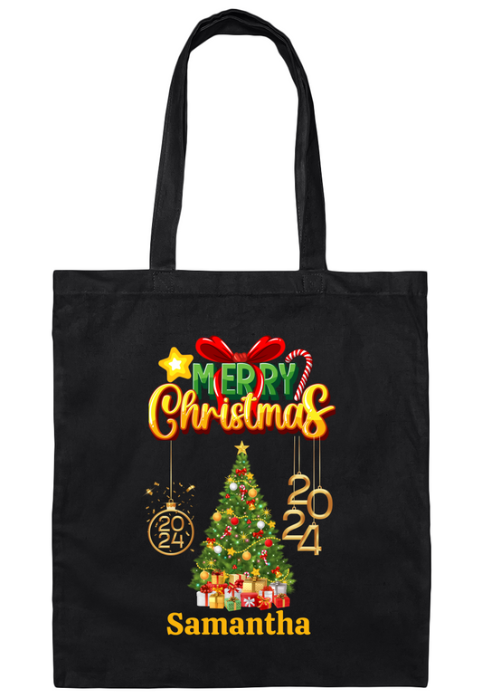 Personalized Christmas 2024 Tote Bag