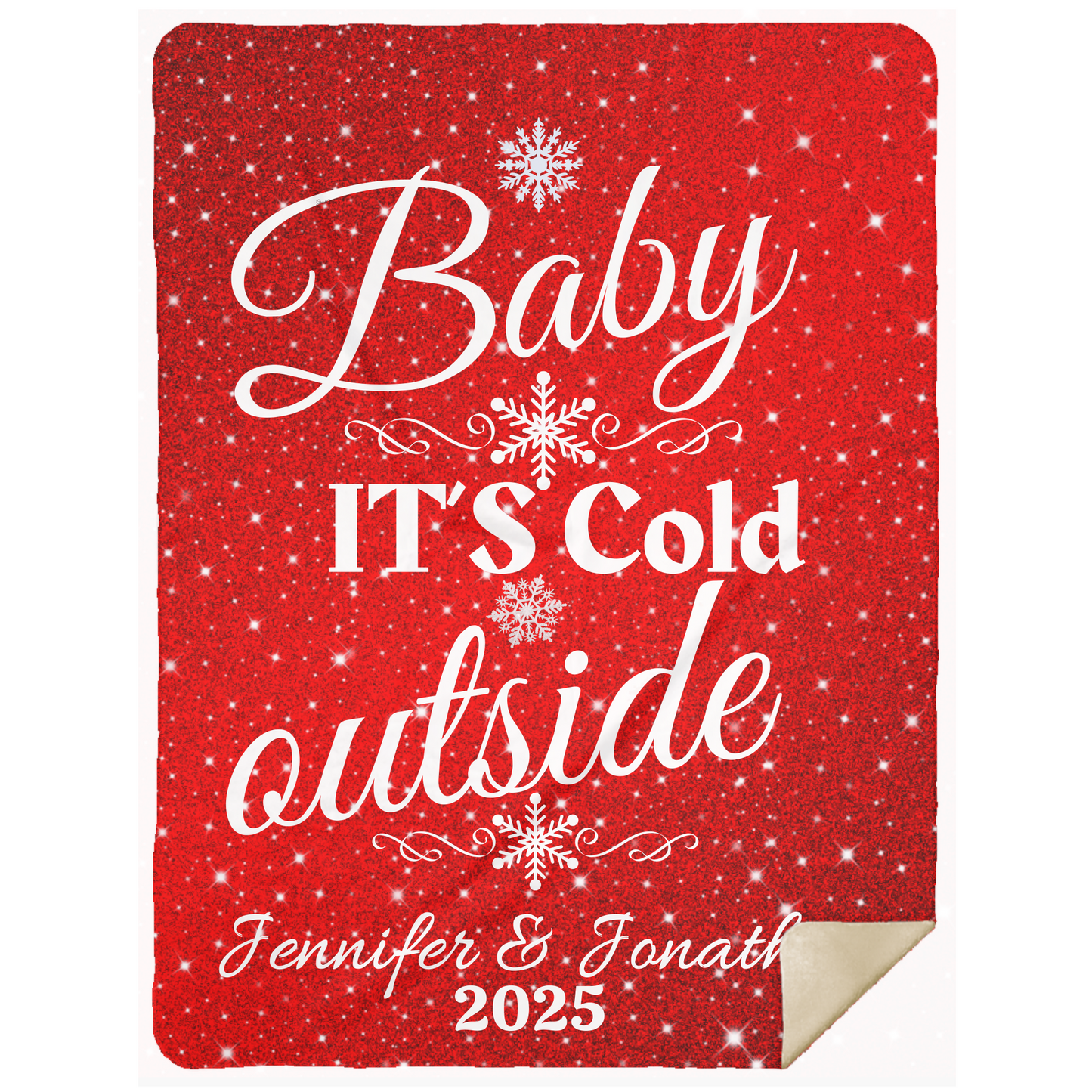 Personalized Baby It's Cold Outside Lover's Blanket