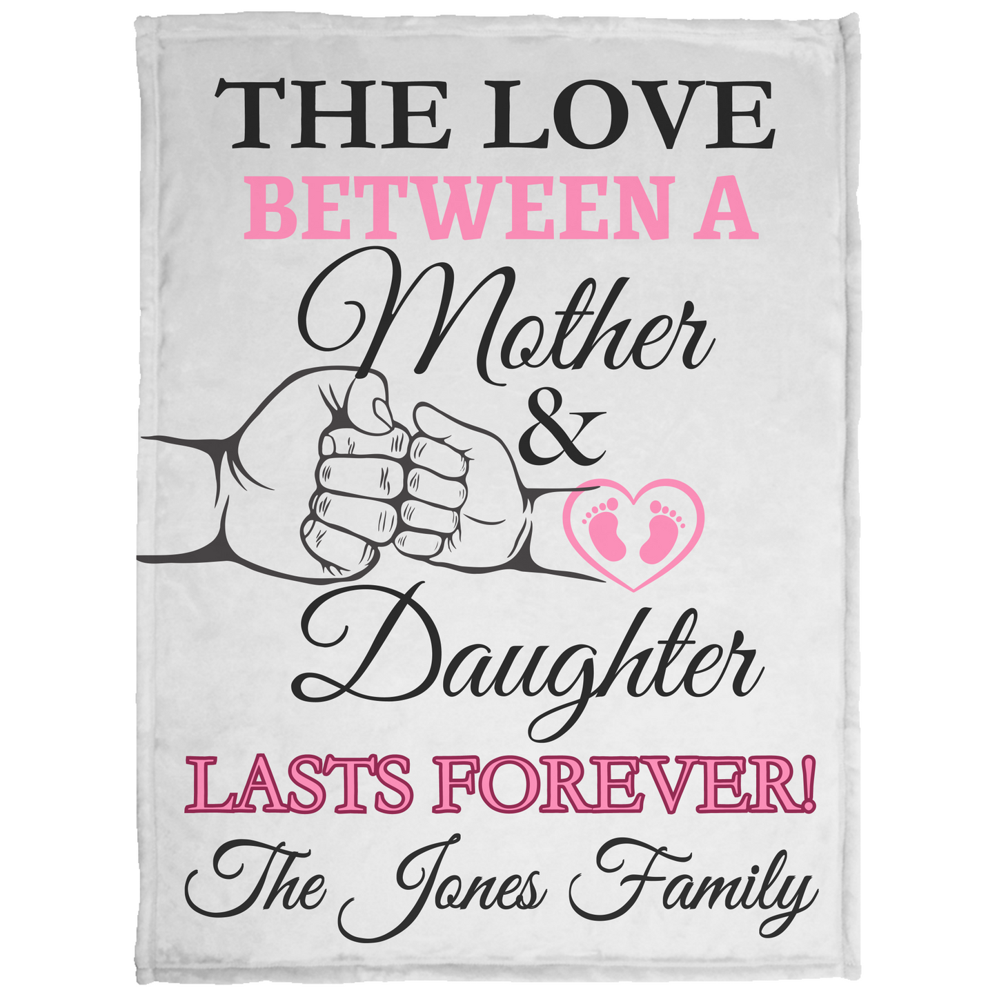 Personalized The Love Between A Mother & Daughter Blanket, Mink Sherpa, Cozy Fleece, Artic Fleece