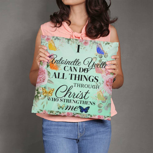 Personalize I Can Do All Things Classic Pillow Cover