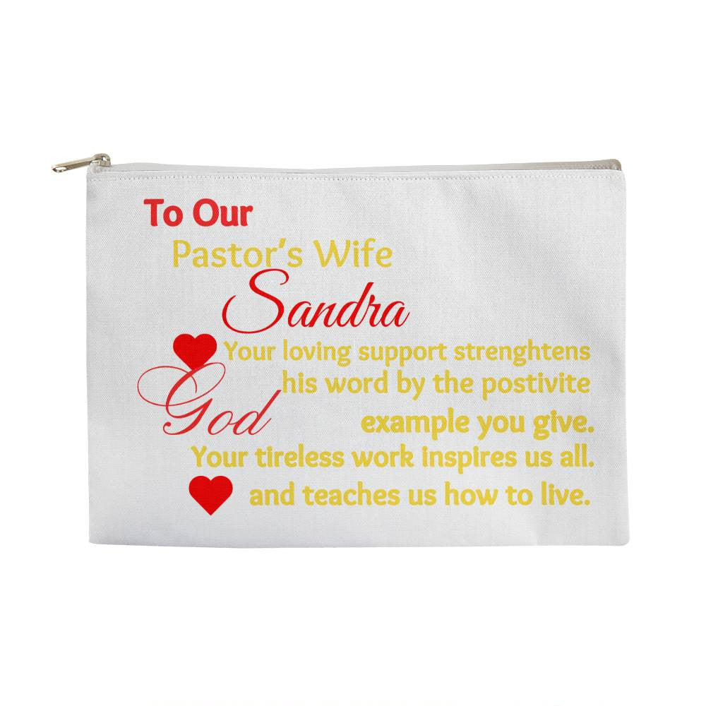 Personalize To Pastor Wife Yellow Pouch Large