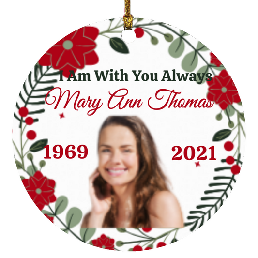 Memorial Personalized Christmas Circle Ornament