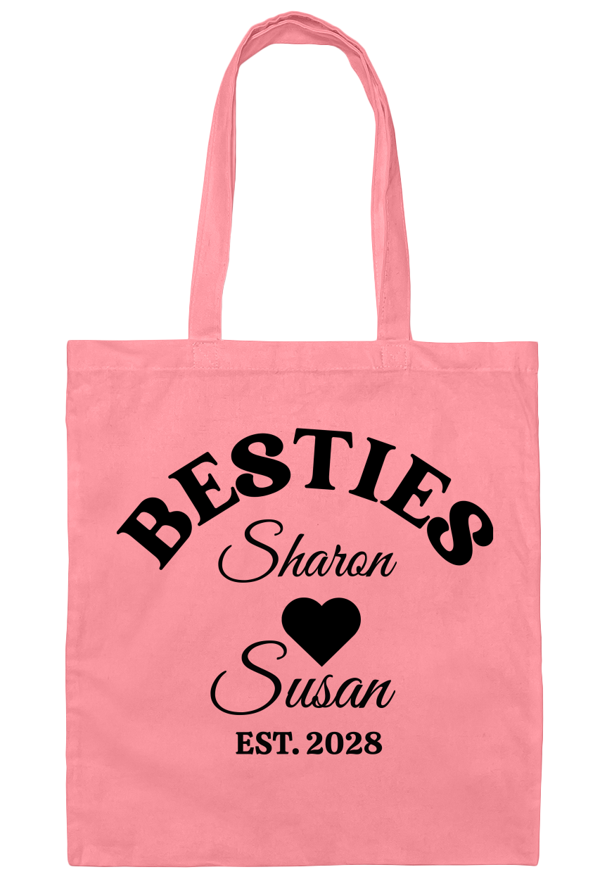 Personalized Besties Canvas Tote Bag