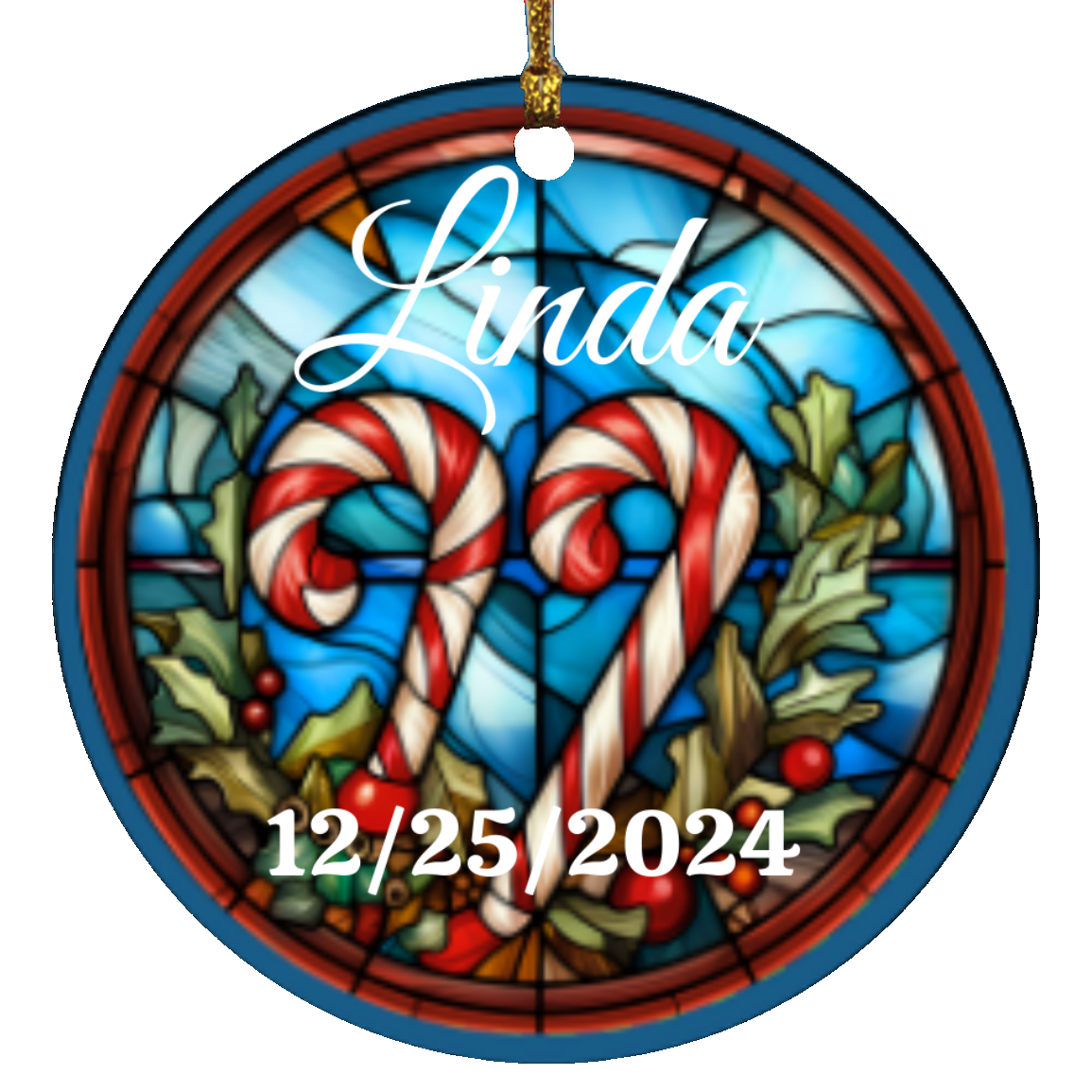 Personalized Christmas Circle Ornament