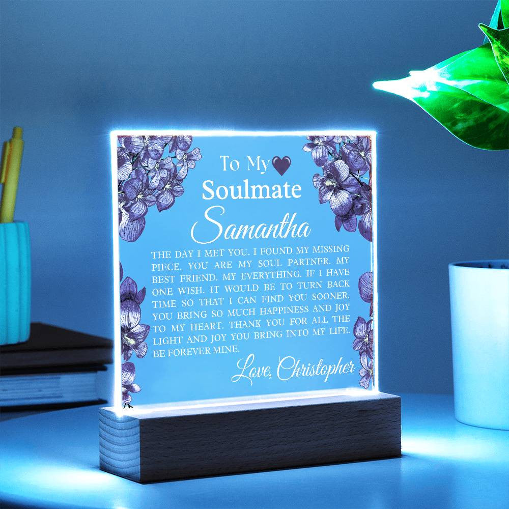 Personalized Soulmate Acrylic Square Plaque