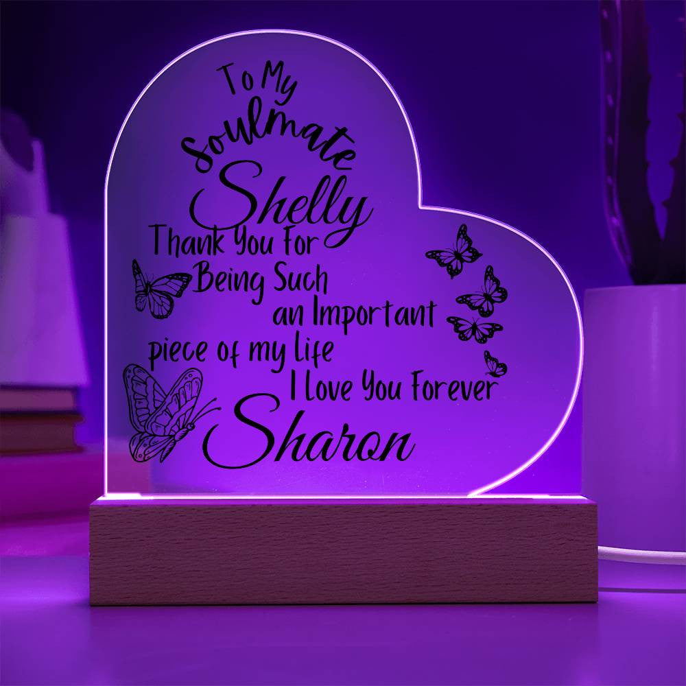 Personalize Soulmate Acrylic Heart Plaque