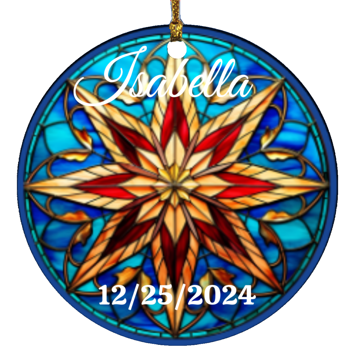 Personalized Christmas Circle Ornament