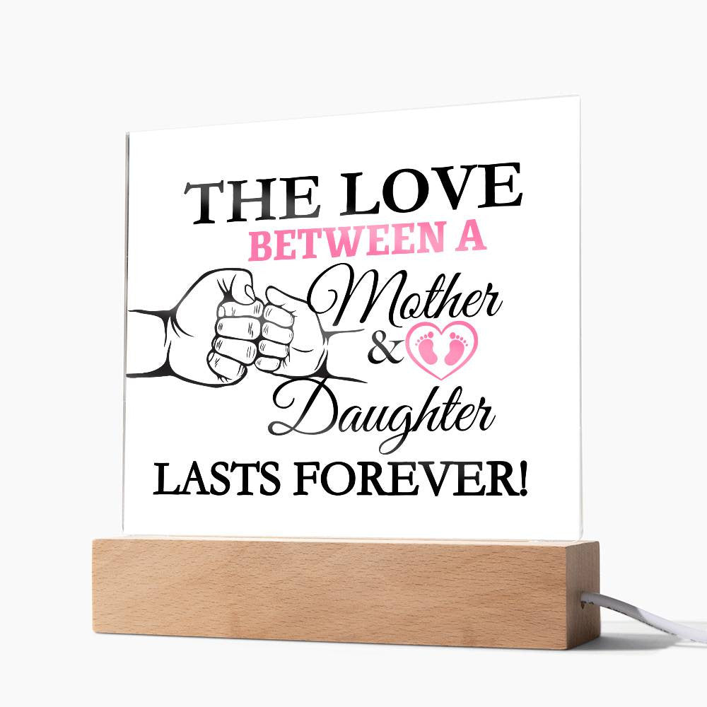 The Love Between A Mother & Daughter Acrylic Square Plaque