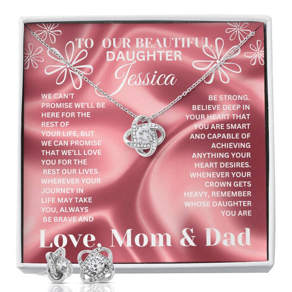 Our Beautiful Daughter Love Knot Earring & Necklace Set